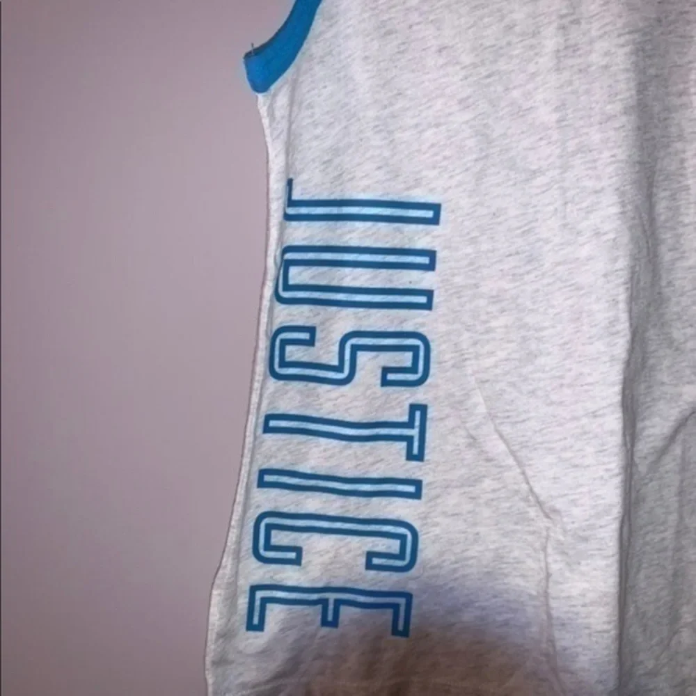 Justice blue and light gray tank top kid size 10